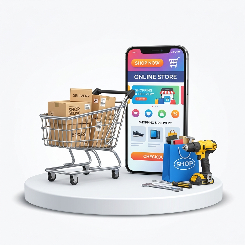 Online Store Cart and Phone